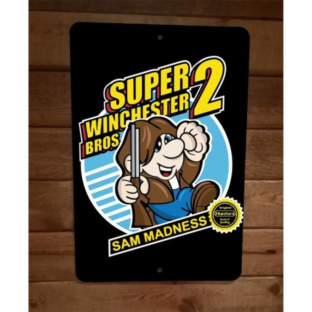 Super Winchester Bros 2 Sam Madness 8x12 Metal Wall Sign Supernatural Mario‎